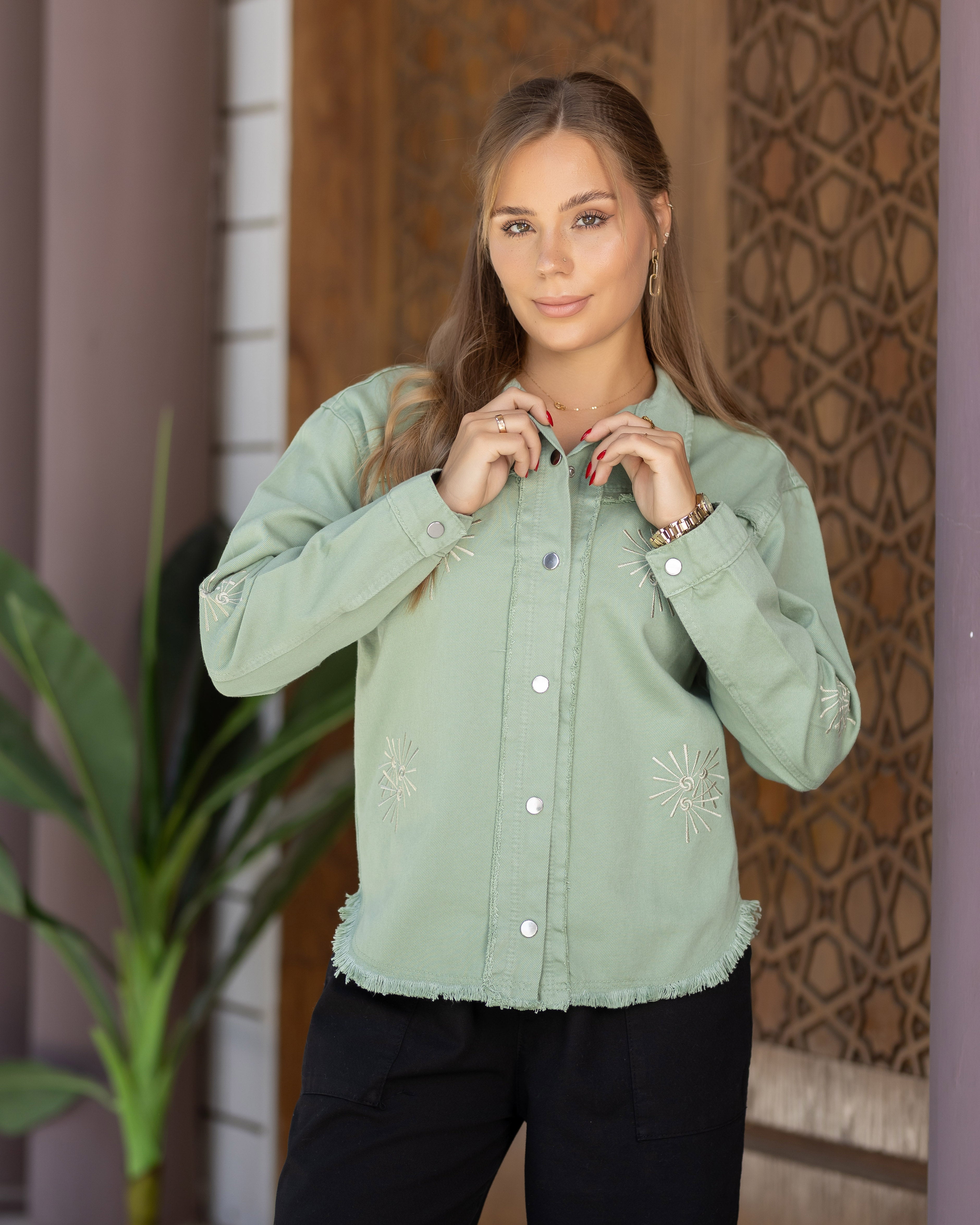 Embroidered sun jacket