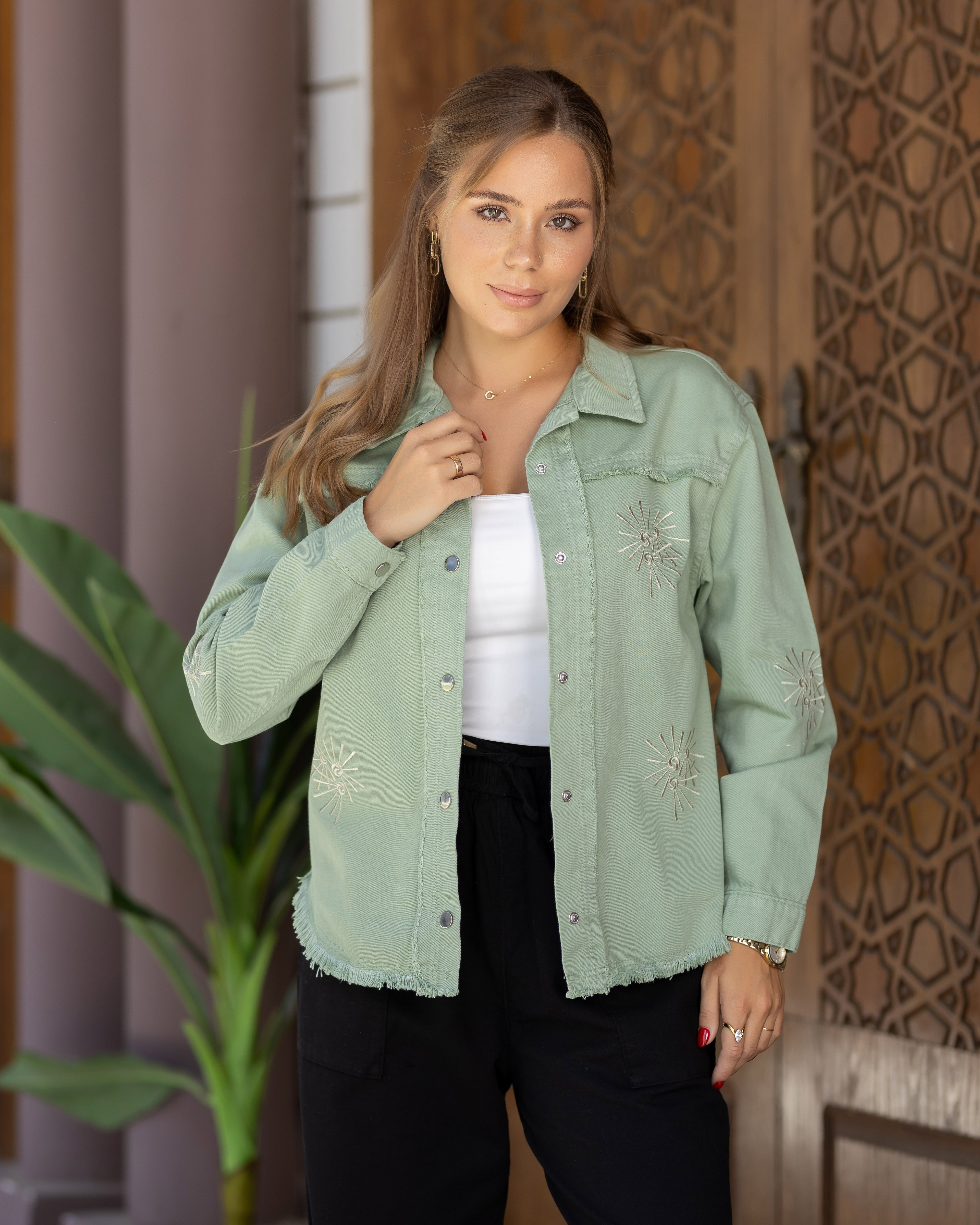 Embroidered sun jacket