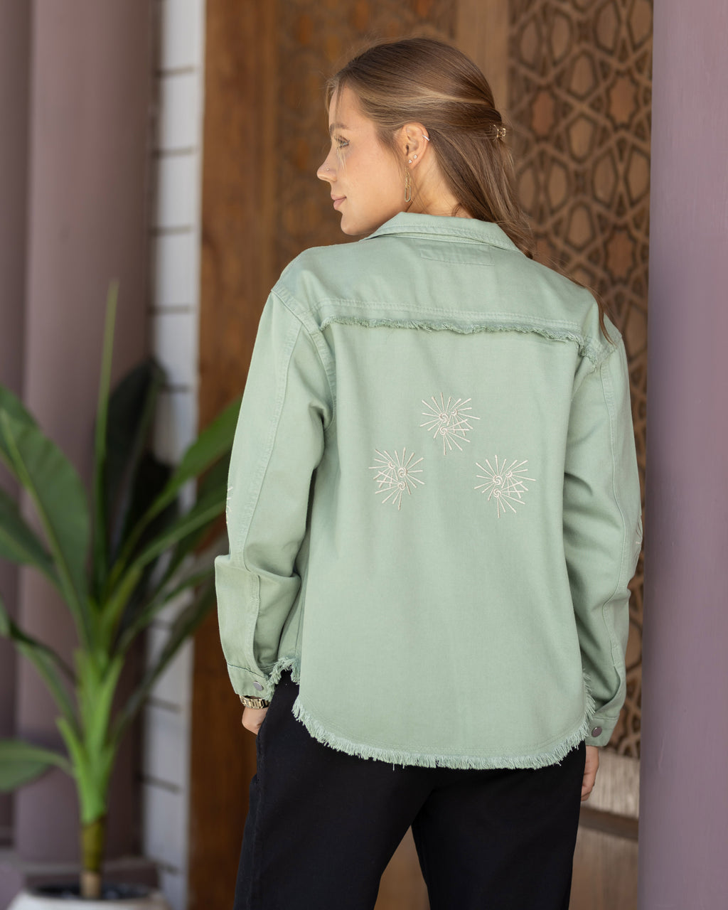 Embroidered sun jacket